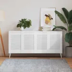 Uși dulap design lambriu 4 buc. alb 61,5x39,4 cm lemn masiv pin GartenMobel Dekor