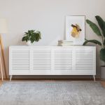 Uși dulap design lambriu 4 buc. alb 61,5x49,4 cm lemn masiv pin GartenMobel Dekor