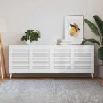 Uși dulap design lambriu 4 buc. alb 61,5x49,4 cm lemn masiv pin GartenMobel Dekor