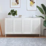 Uși dulap design lambriu 4 buc. alb 69x39,4 cm, lemn masiv pin GartenMobel Dekor