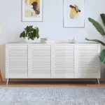 Uși dulap design lambriu 4 buc. alb 69x49,4 cm, lemn masiv pin GartenMobel Dekor