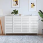 Uși dulap design lambriu 4 buc. alb 99,3x49,4 cm lemn masiv pin GartenMobel Dekor