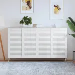 Uși dulap design lambriu 4 buc. alb 99,3x49,4 cm lemn masiv pin GartenMobel Dekor