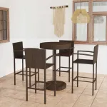 Set mobilier bar de grădină, 5 piese, maro, poliratan GartenMobel Dekor