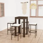 Set mobilier bar de grădină, cu perne, 5 piese, maro, poliratan GartenMobel Dekor