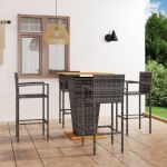 Set mobilier bar de grădină, 5 piese, gri GartenMobel Dekor