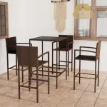 Set mobilier bar de grădină, 5 piese, maro, poliratan GartenMobel Dekor