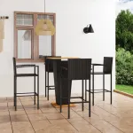 Set mobilier bar de gradină, 5 piese, negru GartenMobel Dekor