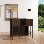 Set mobilier de bar de grădină, 3 piese, maro GartenMobel Dekor