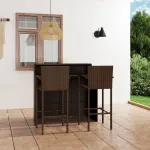Set mobilier de bar de grădină, 3 piese, maro GartenMobel Dekor