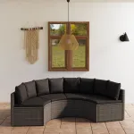 Set mobilier de grădină cu perne, 4 piese, gri, poliratan GartenMobel Dekor