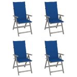 Scaune grădină rabatabile, cu perne, 4 buc., lemn masiv acacia GartenMobel Dekor