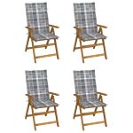 Scaune grădină rabatabile cu perne, 4 buc., lemn masiv acacia GartenMobel Dekor