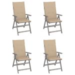 Scaune grădină rabatabile cu perne, 4 buc., lemn masiv acacia GartenMobel Dekor