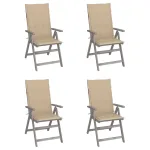 Scaune grădină rabatabile cu perne, 4 buc., lemn masiv acacia GartenMobel Dekor