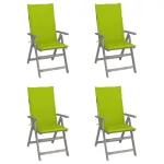 Scaune grădină rabatabile cu perne, 4 buc., lemn masiv acacia GartenMobel Dekor