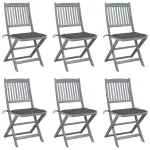 Scaune pliante de exterior cu perne 6 buc. lemn masiv de acacia GartenMobel Dekor