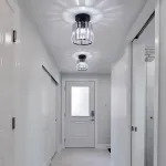 Lustra clasică Georgiana, 1xE27, abajur din sticlă, negru, metal