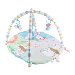 Covor de joacă pentru bebeluși Leziter cu pod și 5 jucării detașabile