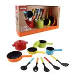Set vase pentru bucătărie de joacă Leziter, 10 piese, copii 3+ ani