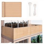 Paravan balcon pentru intimitate si umbrire, 5 m, bej, Leziter