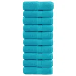 Prosoape de baie premium SOLUND, 10 buc., turcoaz, 30x30 cm, 600 g/m² GartenMobel Dekor