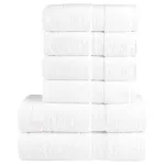 Set de prosoape premium SOLUND, 6 piese, alb, 600 g/m² GartenMobel Dekor