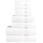 Set de prosoape premium SOLUND, 8 piese, alb, 600 g/m² GartenMobel Dekor