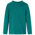 Tricou de copii cu mâneci lungi, tricot cu nervuri, verde închis, 128 GartenMobel Dekor
