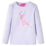 Tricou de copii cu mâneci lungi, liliac deschis, 140 GartenMobel Dekor