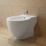 Bideu rotund pe pardoseală, ceramică calitate superioară, alb  GartenMobel Dekor