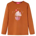 Tricou pentru copii cu mâneci lungi, coniac, 92 GartenMobel Dekor