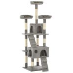 Ansamblu pentru pisici cu stâlpi funie sisal, 170 cm, gri GartenMobel Dekor