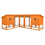 Cușcă de iepuri exterior, spațiu de joacă, maro, lemn de brad GartenMobel Dekor