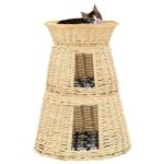 Set coșuri pisici cu perne 3 piese 47x34x60 cm răchită naturală GartenMobel Dekor