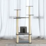 Ansamblu pisici, stâlpi din funie sisal, gri deschis, 110 cm GartenMobel Dekor