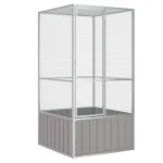 Colivie pentru păsări gri 111x107x211,5 cm oțel galvanizat GartenMobel Dekor
