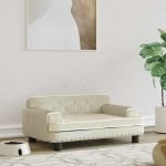 Pat de câini, crem, 70x45x30 cm, catifea GartenMobel Dekor