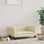 Pat de câini, crem, 70x45x30 cm, piele ecologică GartenMobel Dekor