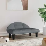 Pat de câini, gri închis, 70x52x30 cm, catifea GartenMobel Dekor