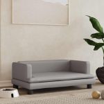 Pat de câini, gri, 80x45x30 cm, piele ecologică GartenMobel Dekor