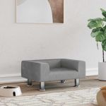 Pat de câini, gri deschis, 50x40x26,5 cm, catifea GartenMobel Dekor