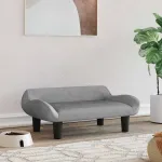 Pat de câini, gri deschis, 70x40x24 cm, catifea GartenMobel Dekor