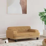 Pat de câini, maro, 70x45x30 cm, catifea GartenMobel Dekor