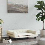 Pat de câini, crem, 70x48x22 cm, catifea GartenMobel Dekor