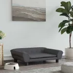 Pat de câini, gri închis, 70x48x22 cm, catifea GartenMobel Dekor