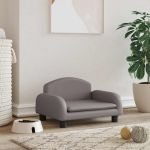 Pat de câini, gri, 50x40x30 cm, piele ecologică GartenMobel Dekor