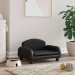 Pat de câini, negru, 50x40x30 cm, piele ecologică GartenMobel Dekor