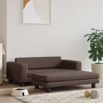 Pat pentru câini cu extensie, maro, 100x50x30 cm, piele eco GartenMobel Dekor