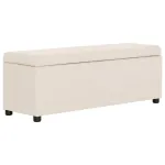 Bancă cu compartiment de depozitare, crem, 116 cm, poliester GartenMobel Dekor